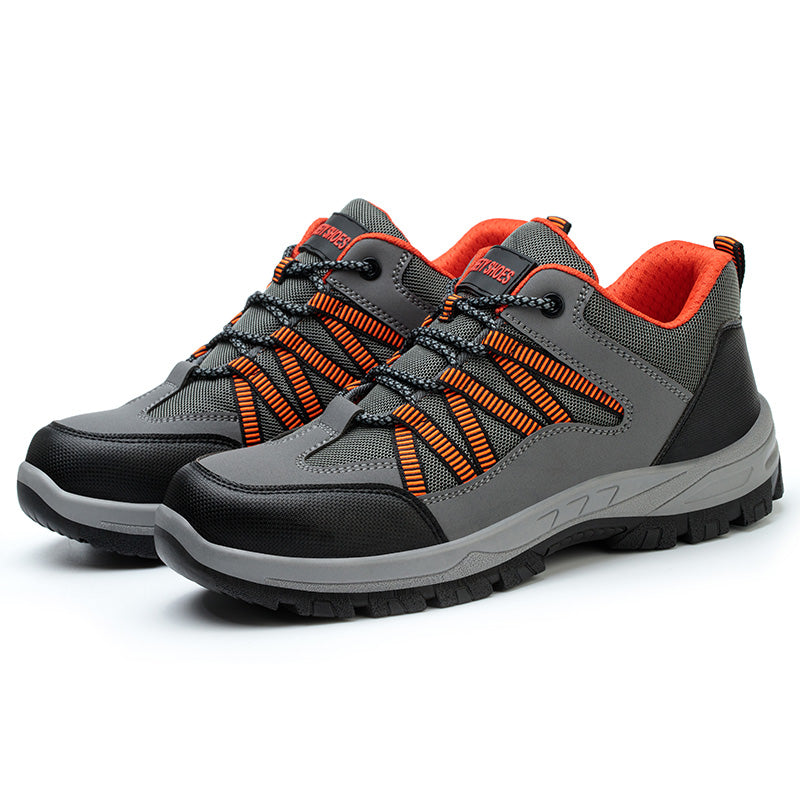 Safety shoes.microfiber leather,Steel toe and midsole,PU sole.