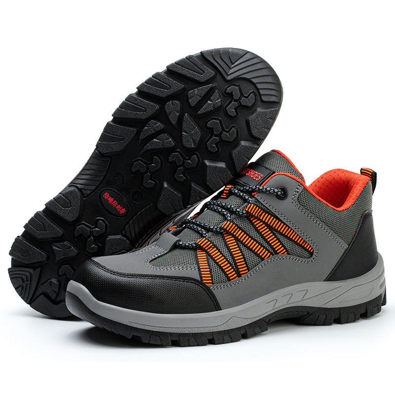 Safety shoes.microfiber leather,Steel toe and midsole,PU sole.