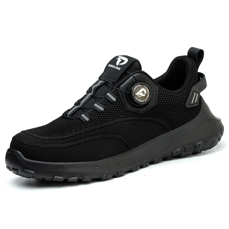Safety shoes.Anti-smash,anti-puncture 10KV.Knitted mesh.Plastic toe stiffener and Kevlar misole,EVA sole.