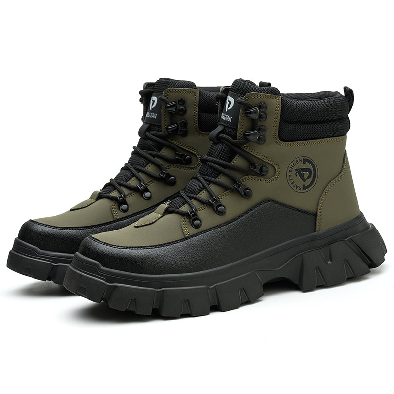 Safety shoes.Steel toe cap,Kevlar midsole,microfiber leather,EVA sole.